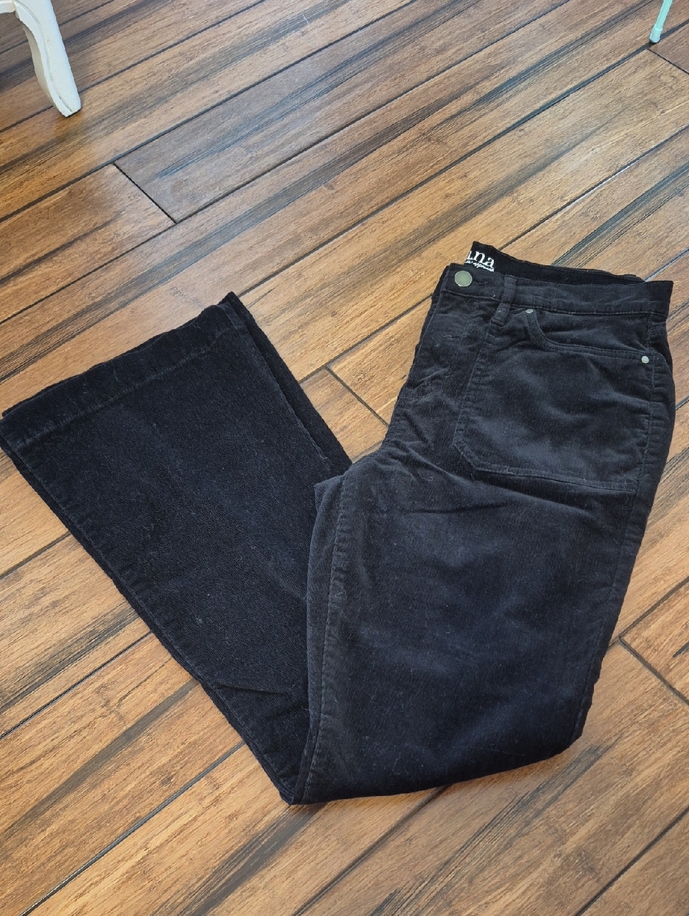 A.N.A.Black Corduroy High-Rise Flare Pants